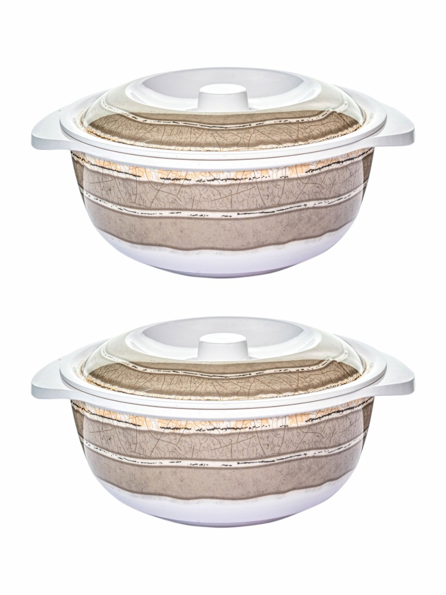 Servewell Beige Melamine Casserole with Lid - Set of 2