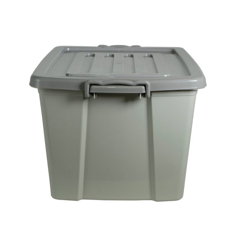 Home Logic 55qt Latching Storage Bin Gray