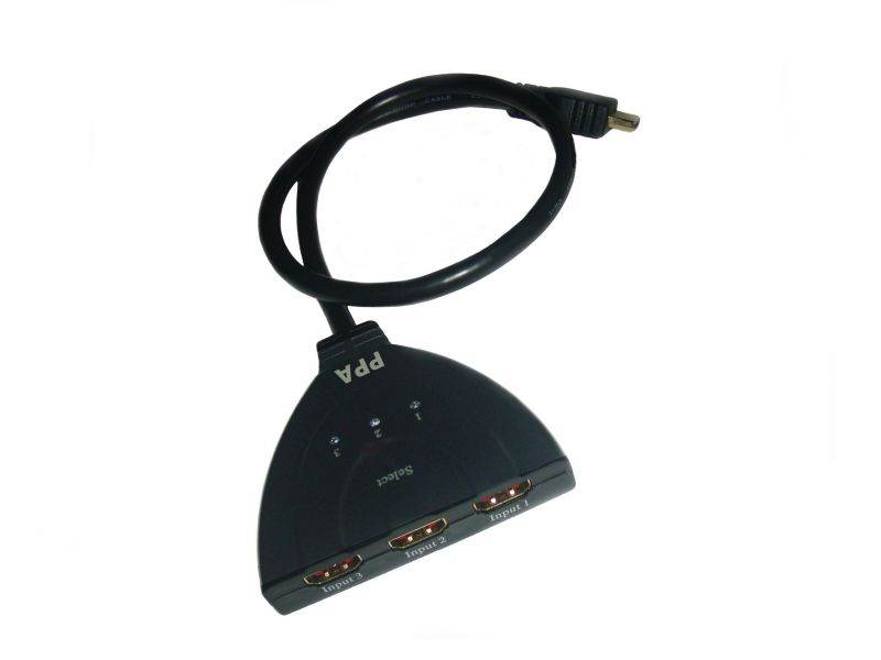 3 port HDMI Switch w/ built in cable
