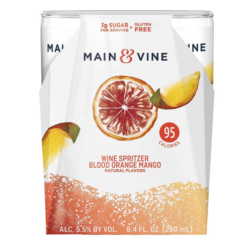 Main & Vine Blood Orange & Mango Wine Spritzer - 4pk/8.4 fl oz Cans
