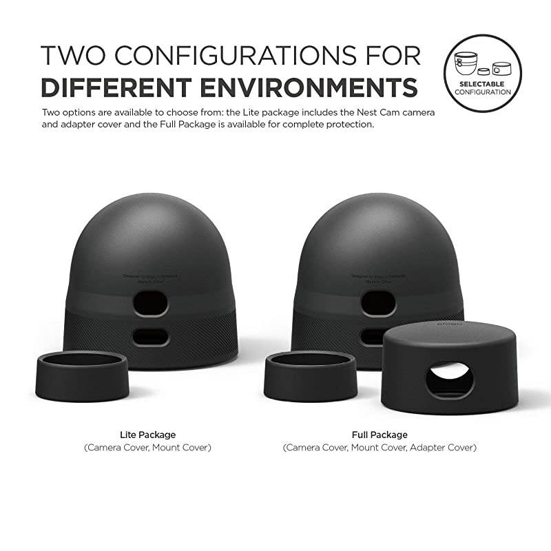 Google Nest Cam Outdoor Cover Black 3Pcs Full Package All Weather Protective Cover Adapter Cover IncludedProtection Blending in Easy Installation