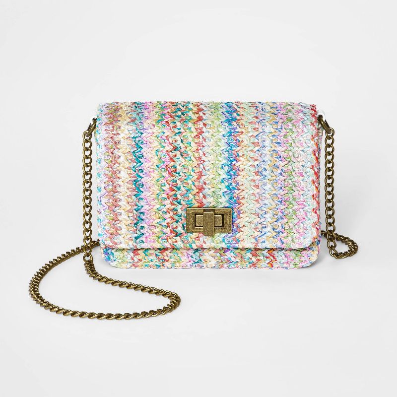 Girls' Straw Turnlock Crossbody Bag - art class™