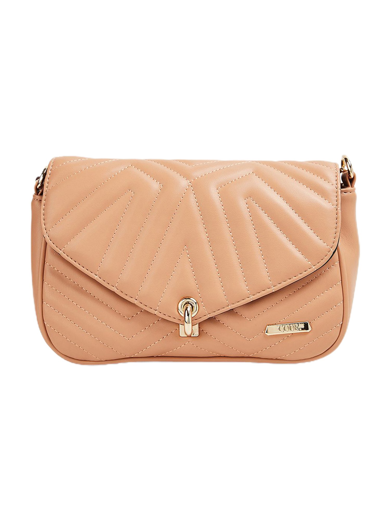 Code by Lifestyle Orange Quilted Cross Body Bag
