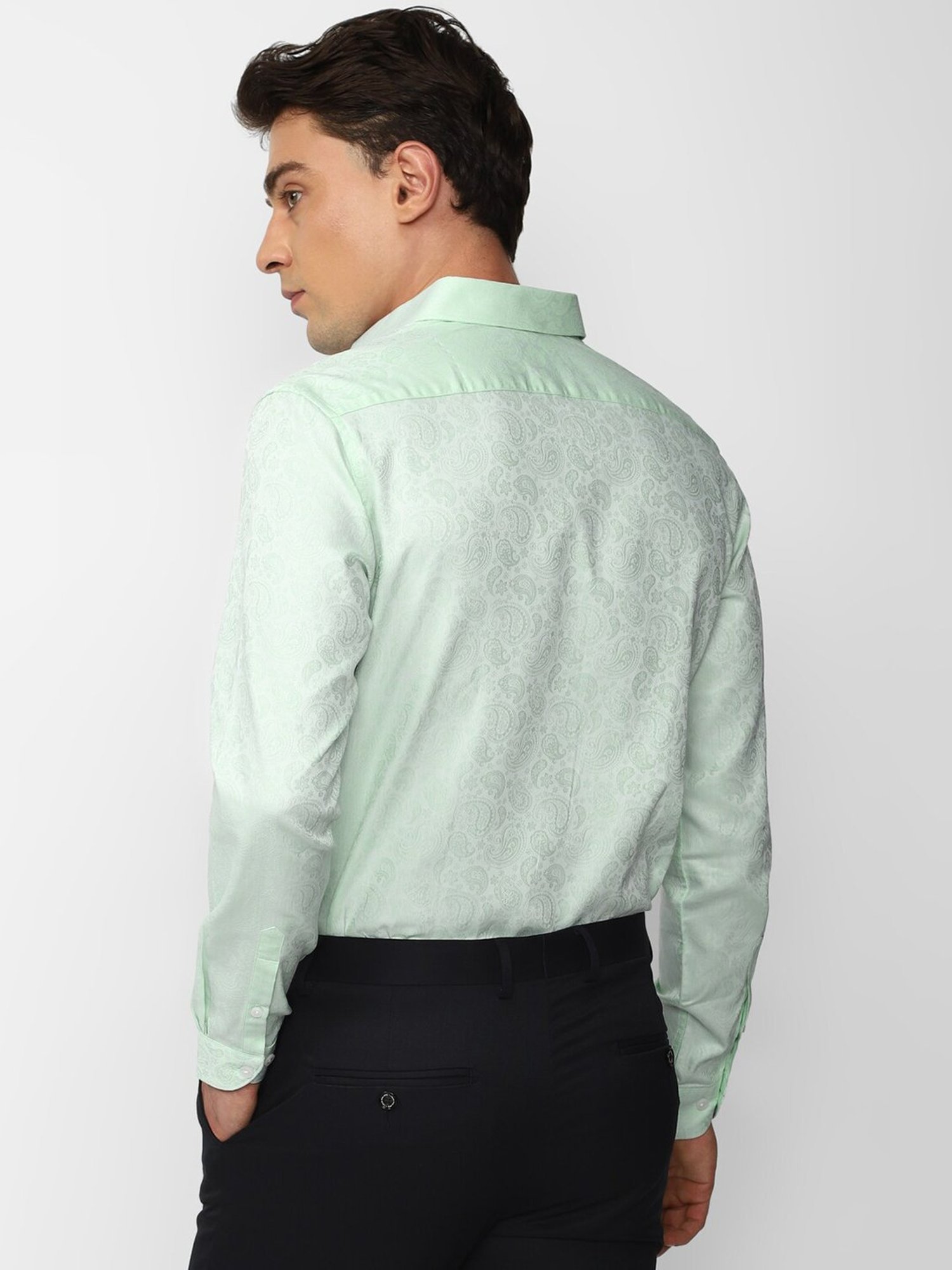 Arrow Sport Dark Green Cotton Slim Fit Shirt