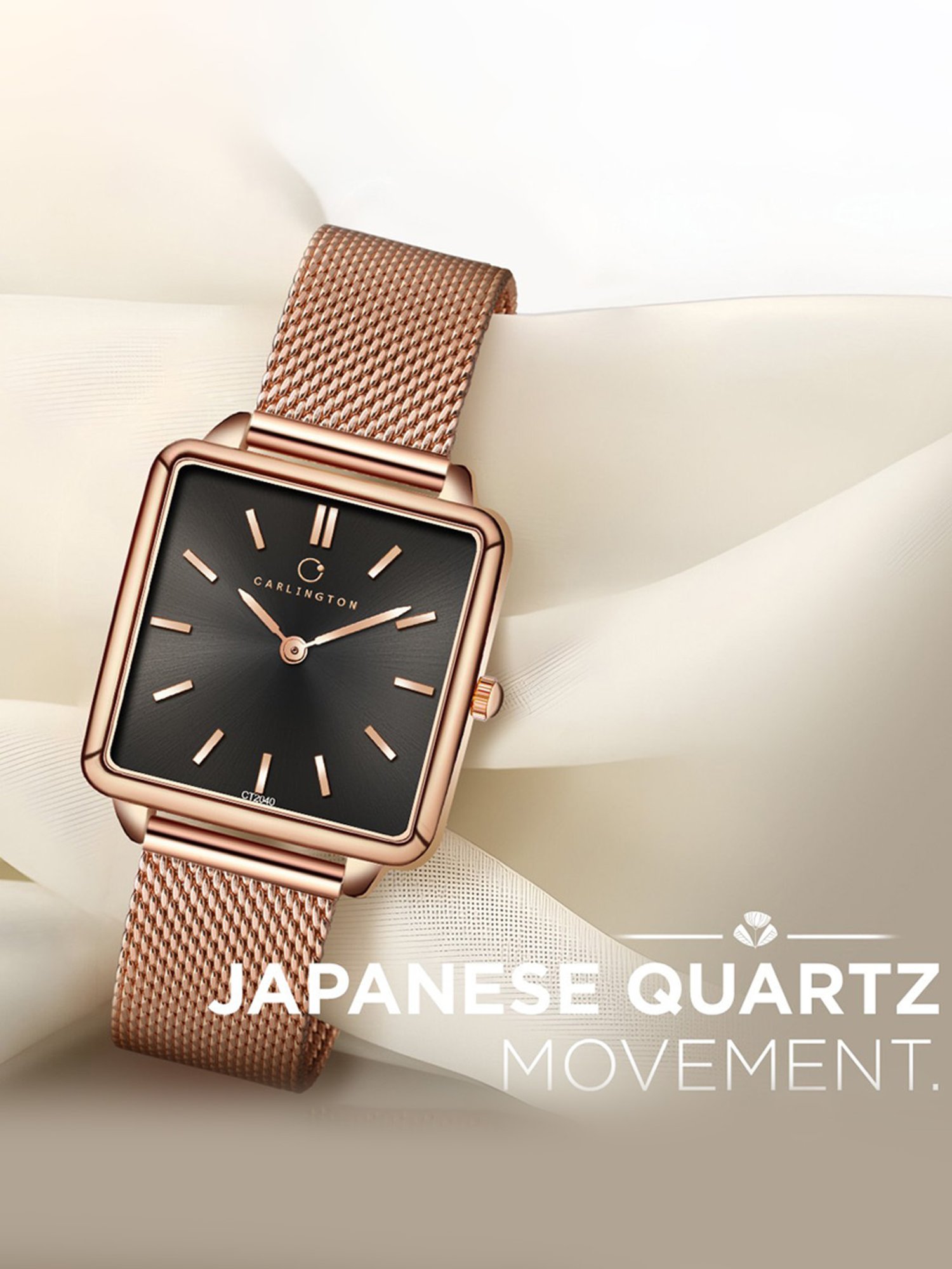 Carlington Iconic 2040 RoseBlack Analog Watch for Women