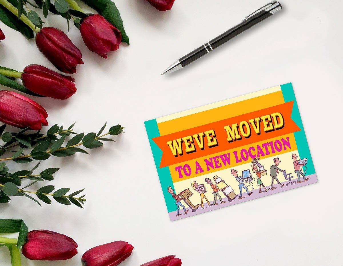 New Business Address - 50 Moving Announcement Postcards - 4 x 6 Moving Postcards - Change of Address Fill in the Blank Postcards (Business)
