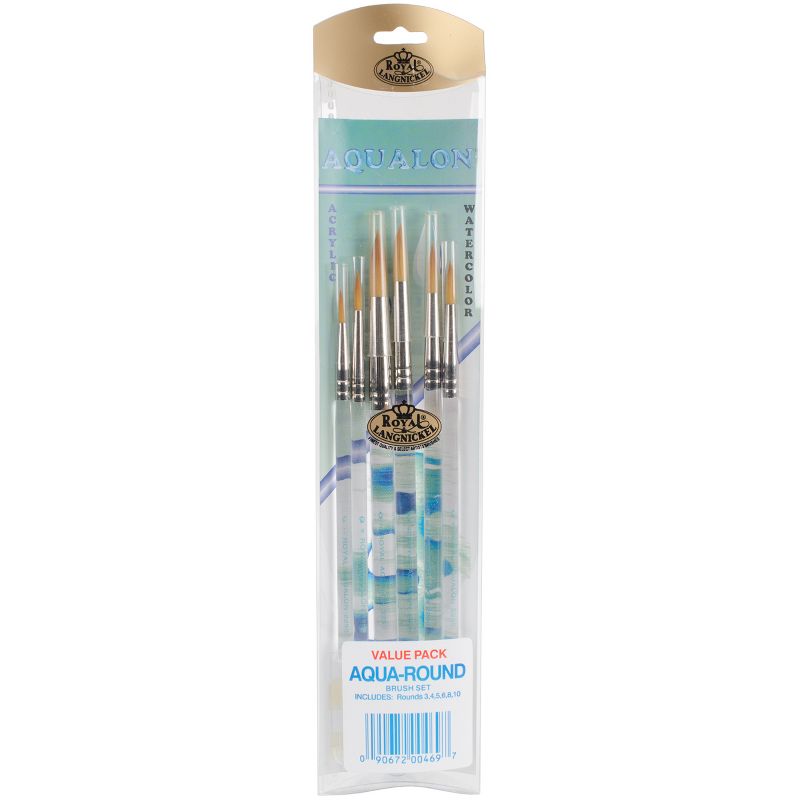 Royal Aqualon Brush Set-Round 6/Pkg