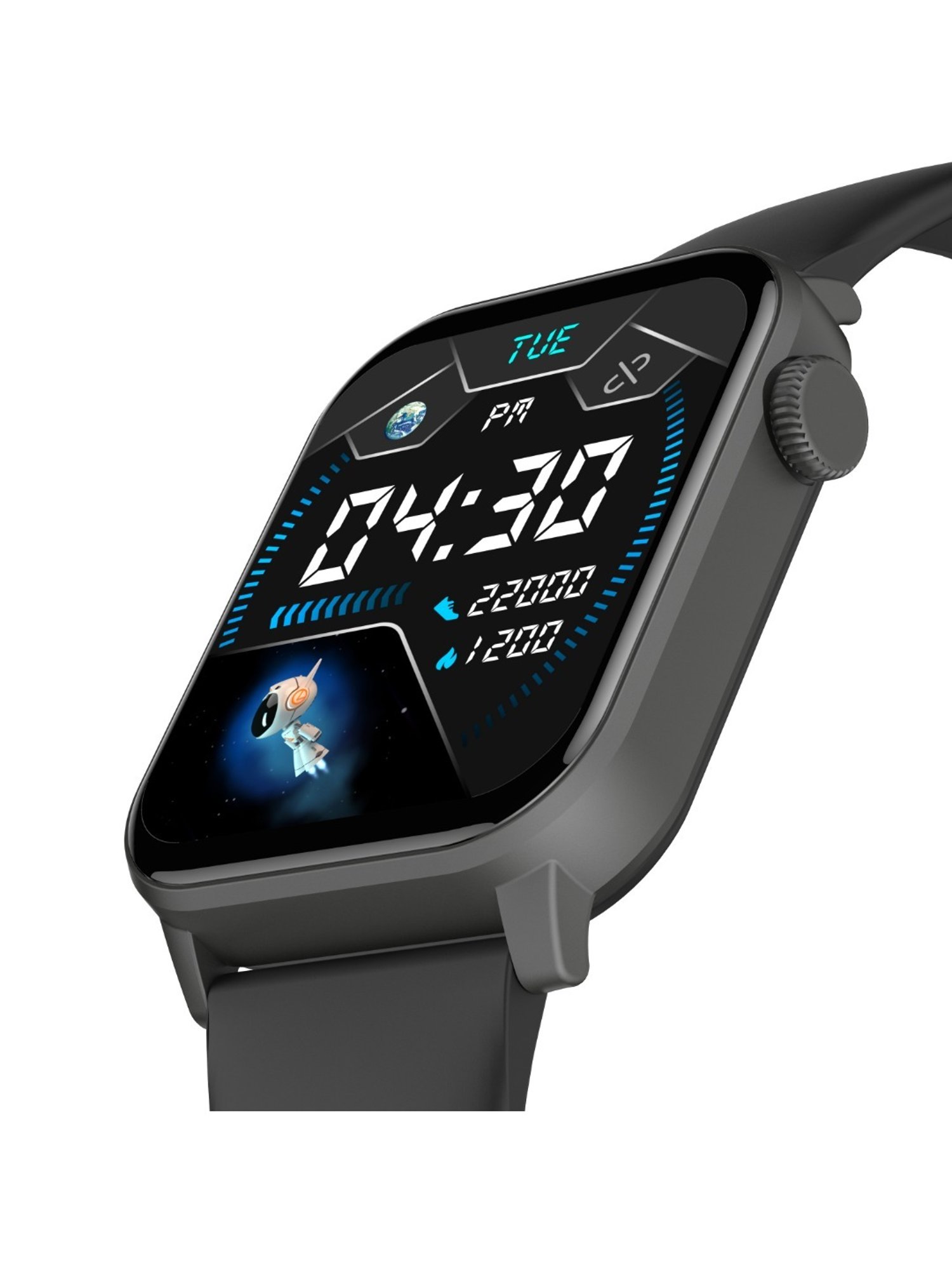 MINIX Spark BT Calling smartwatch with 1.69" HD Display, 330 mAh Battery, Extra Metal Strap, Black