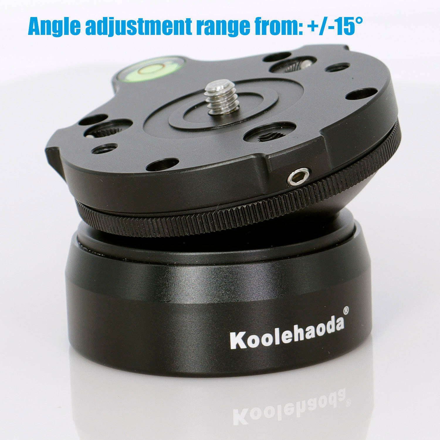 koolehaoda Tripod Leveling Base Aluminum Alloy Leveler Adjusting Plate with 1/4" Thread,Bubble Level