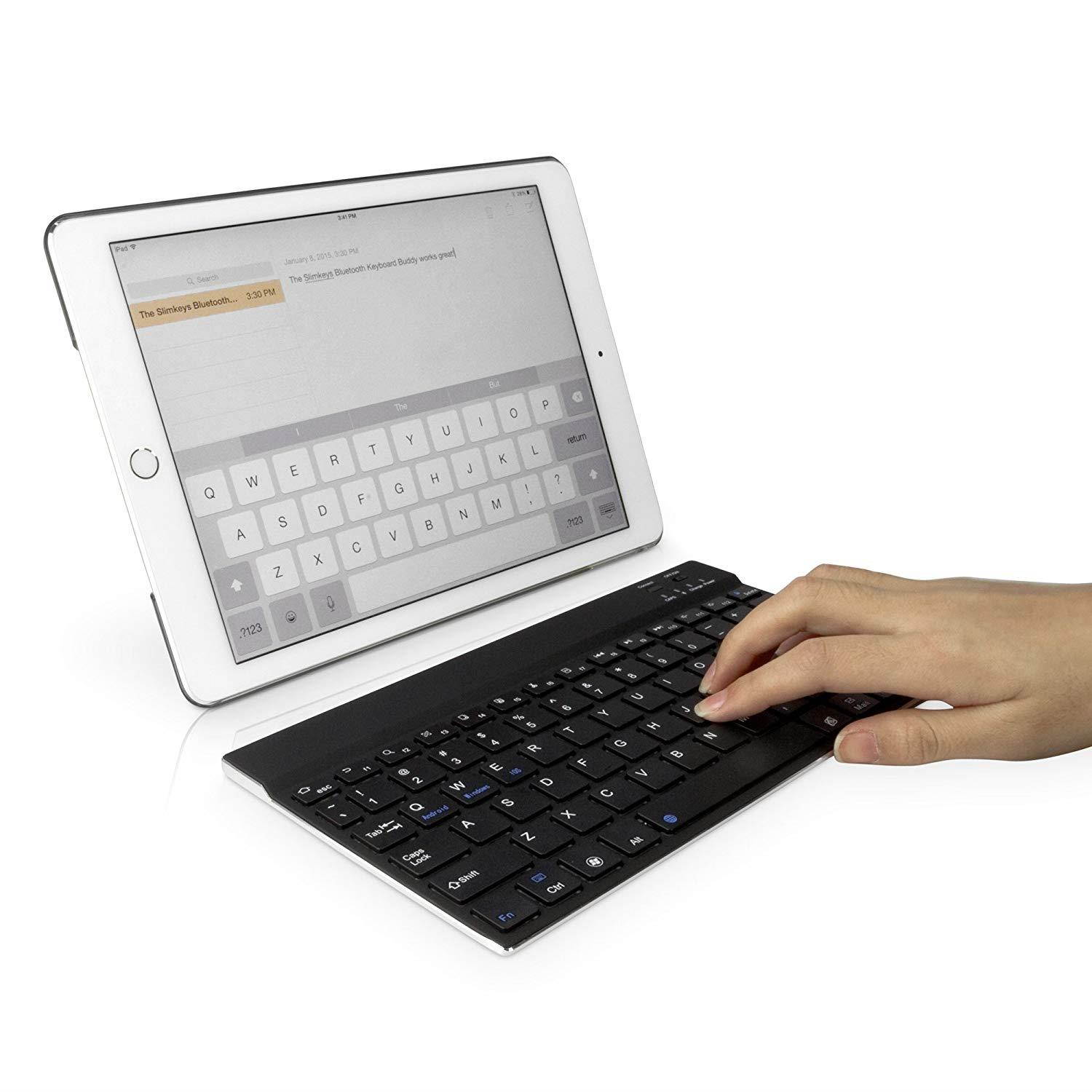 Panasonic Toughpad FZ-M1 Keyboard, BoxWave [SlimKeys Bluetooth Keyboard] Portable Keyboard with Integrated Commands for Panasonic Toughpad FZ-M1 - Jet Black