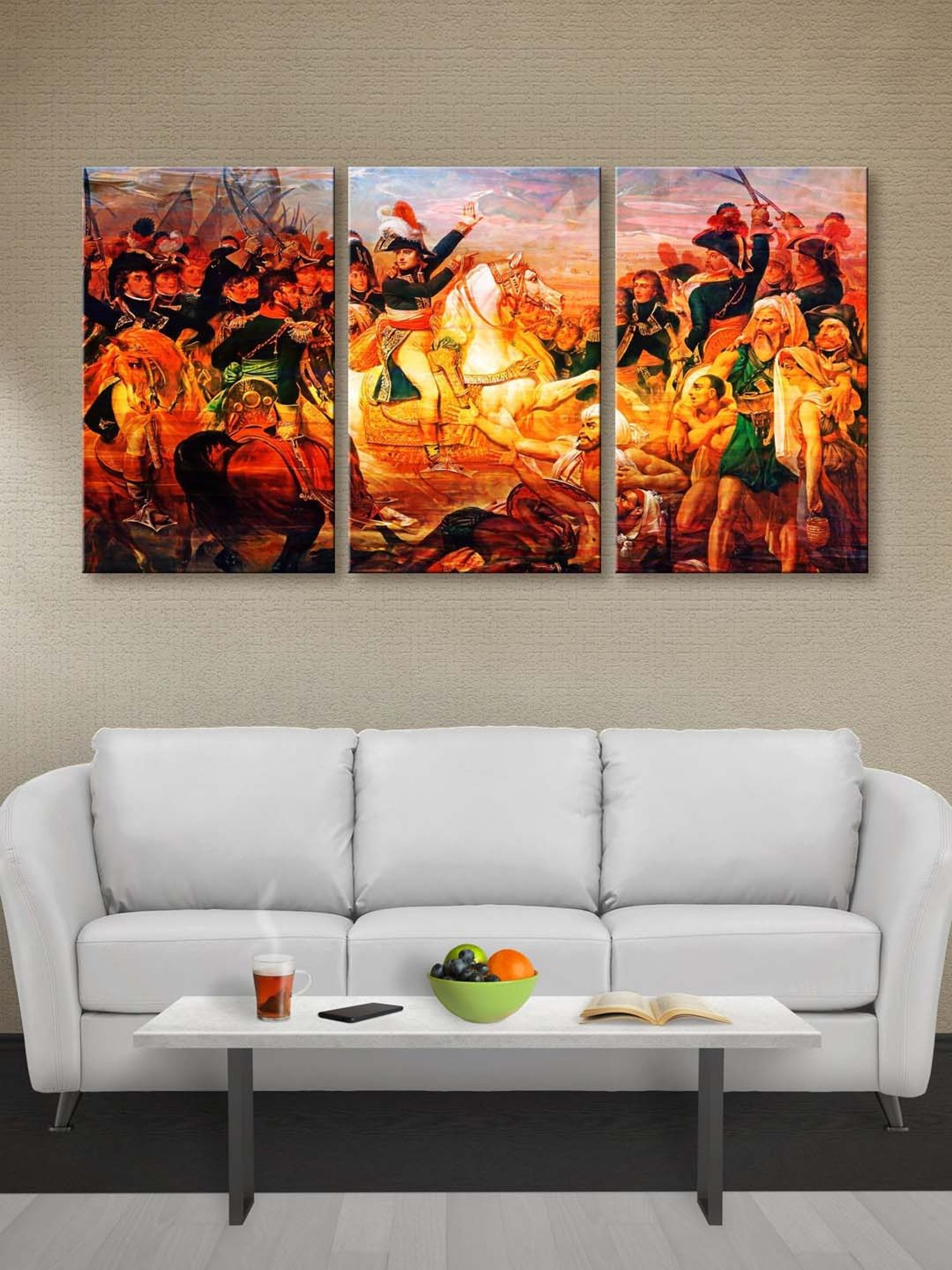 999Store Brown Historical War Fight Art 3 Frame Canvas Paintings