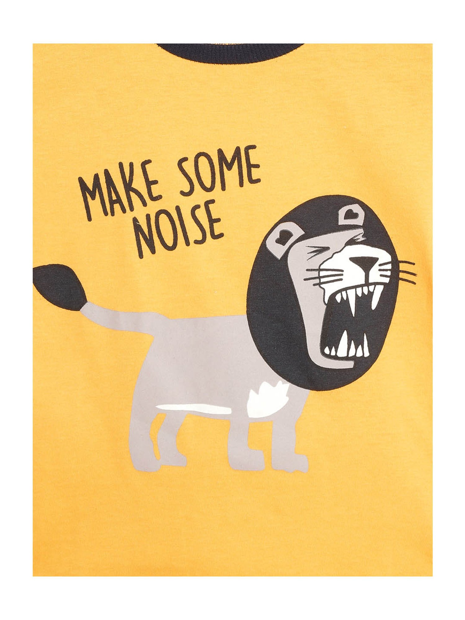 Lazy Shark Kids Yellow & Black Printed  T-Shirt with  Shorts