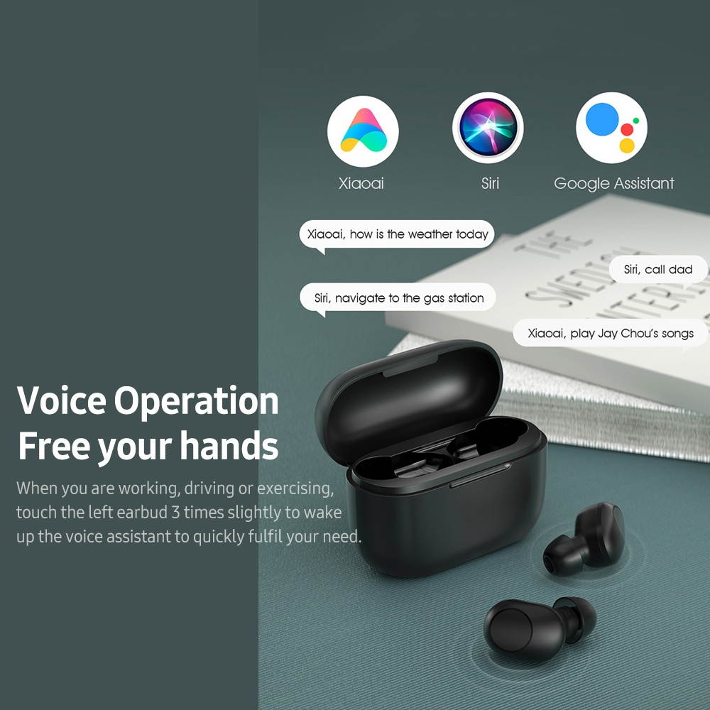 Haylou GT5 BT 5.0 Dual Master Earbuds with Touch Control Voice Operation Low Latency Remaining Power Display Black