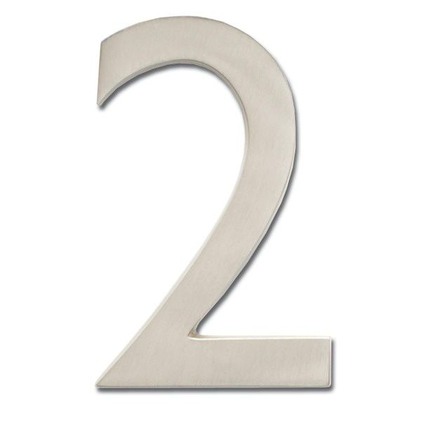 Architectural Mailboxes 3585SN-2 Solid Cast Brass 5 in. Satin Nickel Floating House Number 0