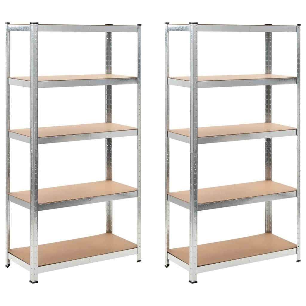 vidaXL 2x Storage Shelves 70.9" MDF Warehouse Collect Unit Rack Organizer