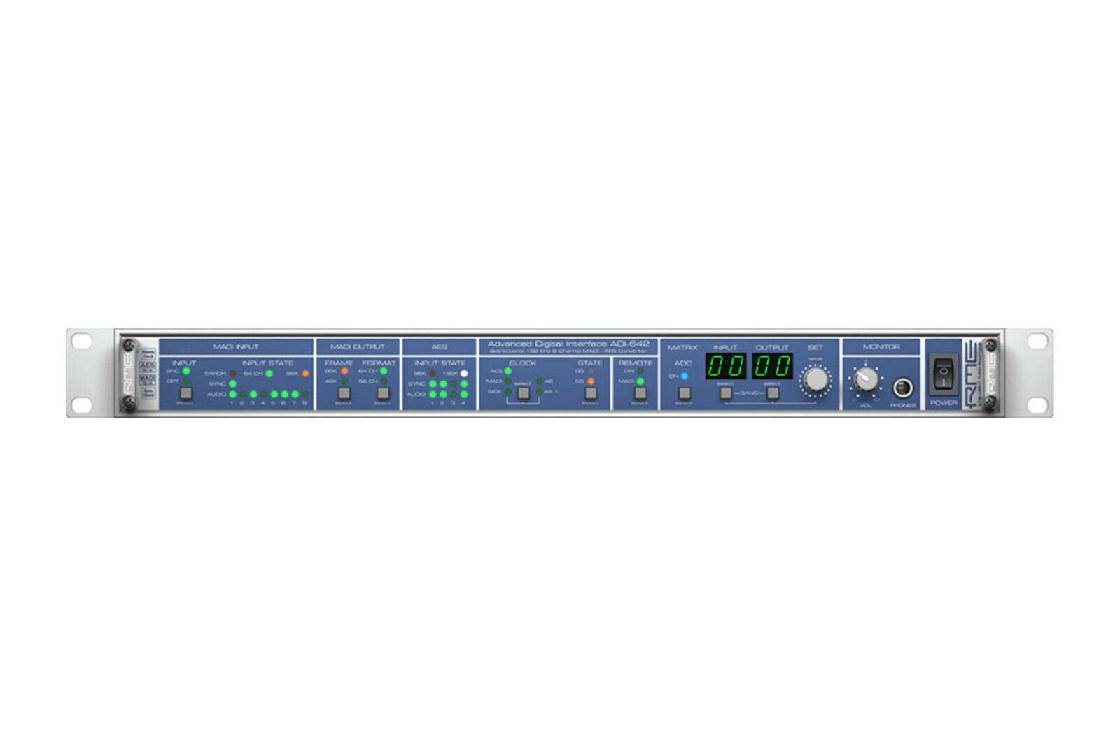 RME ADI-642 | 24 Bit/192 kHz 2 x 8-channel MADI to AES/EBU Converter | PALA