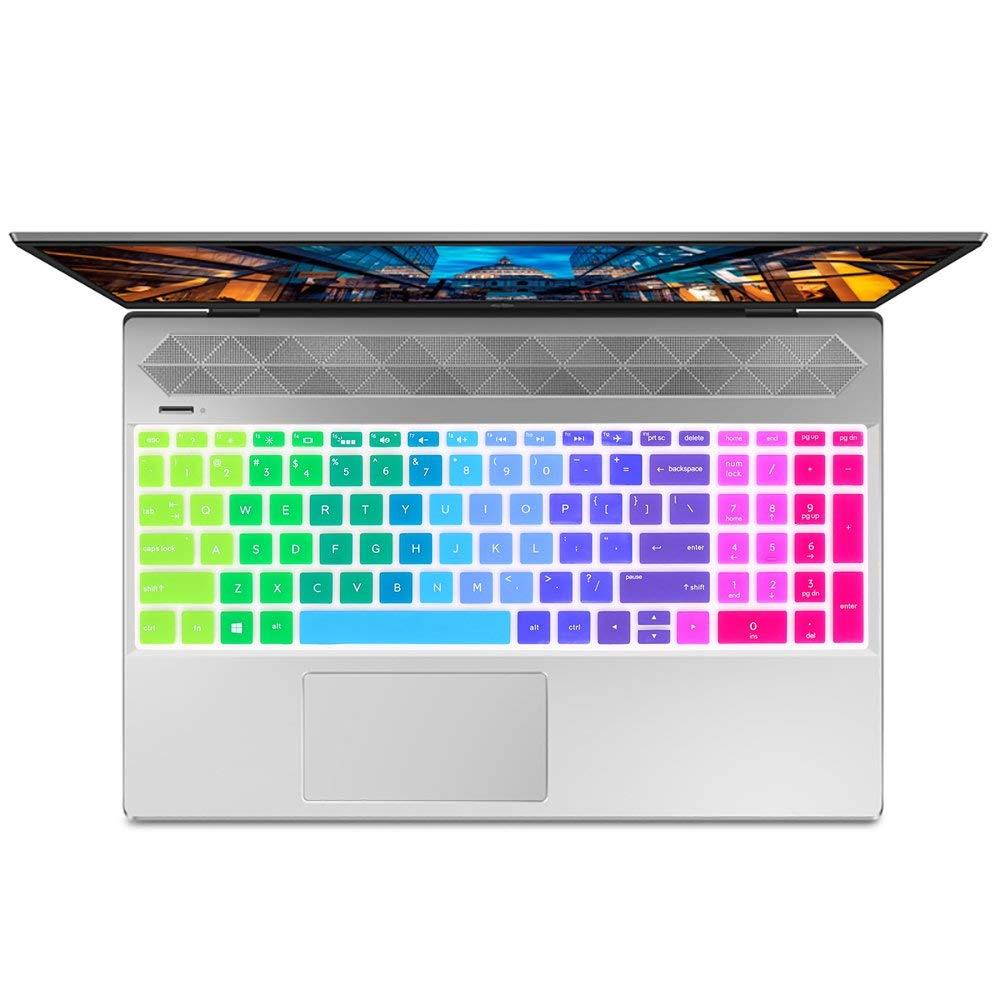 FORITO Keyboard Cover Compatible 2018 New HP Pavilion 15.6" Series /15.6" HP Envy x360 Series /15.6" HP Pavilion x360 Series /17.3" HP Envy Series/17.3" HP Pavilion Series -Rainbow