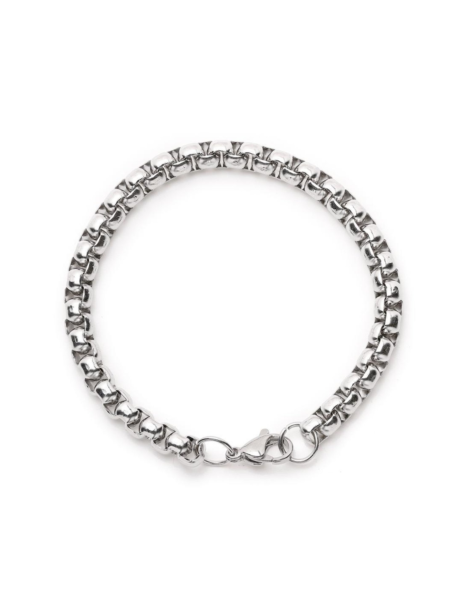 Bold by Priyaasi Men's Bracelet with Silver Plated Finish for Classic Style