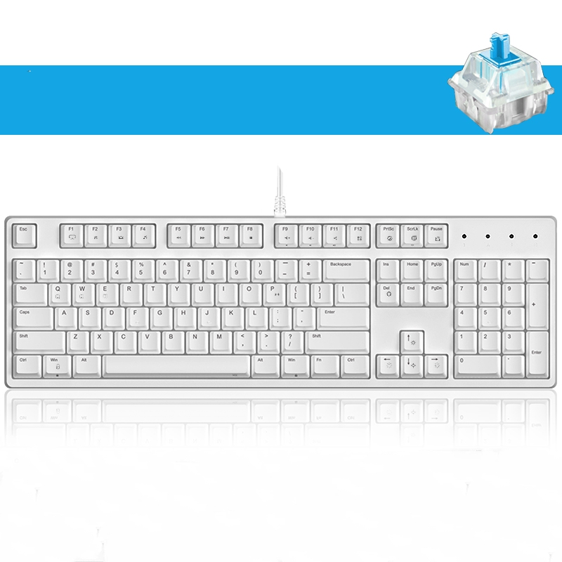 Royal Kludge RK987  N-key Rollover Ergonomic Design,Cool Exterior USB Wired PBT Keycaps White Backlit Keyboard for Gaming and Office - Black( RK Black Switch)