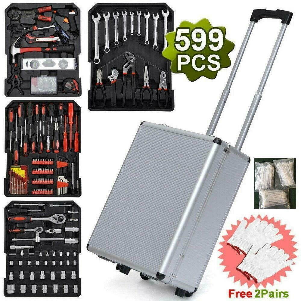 New 799 PCS Tool Set Mechanics Tool Kit Wrenches Socket w/Trolley Case Durable