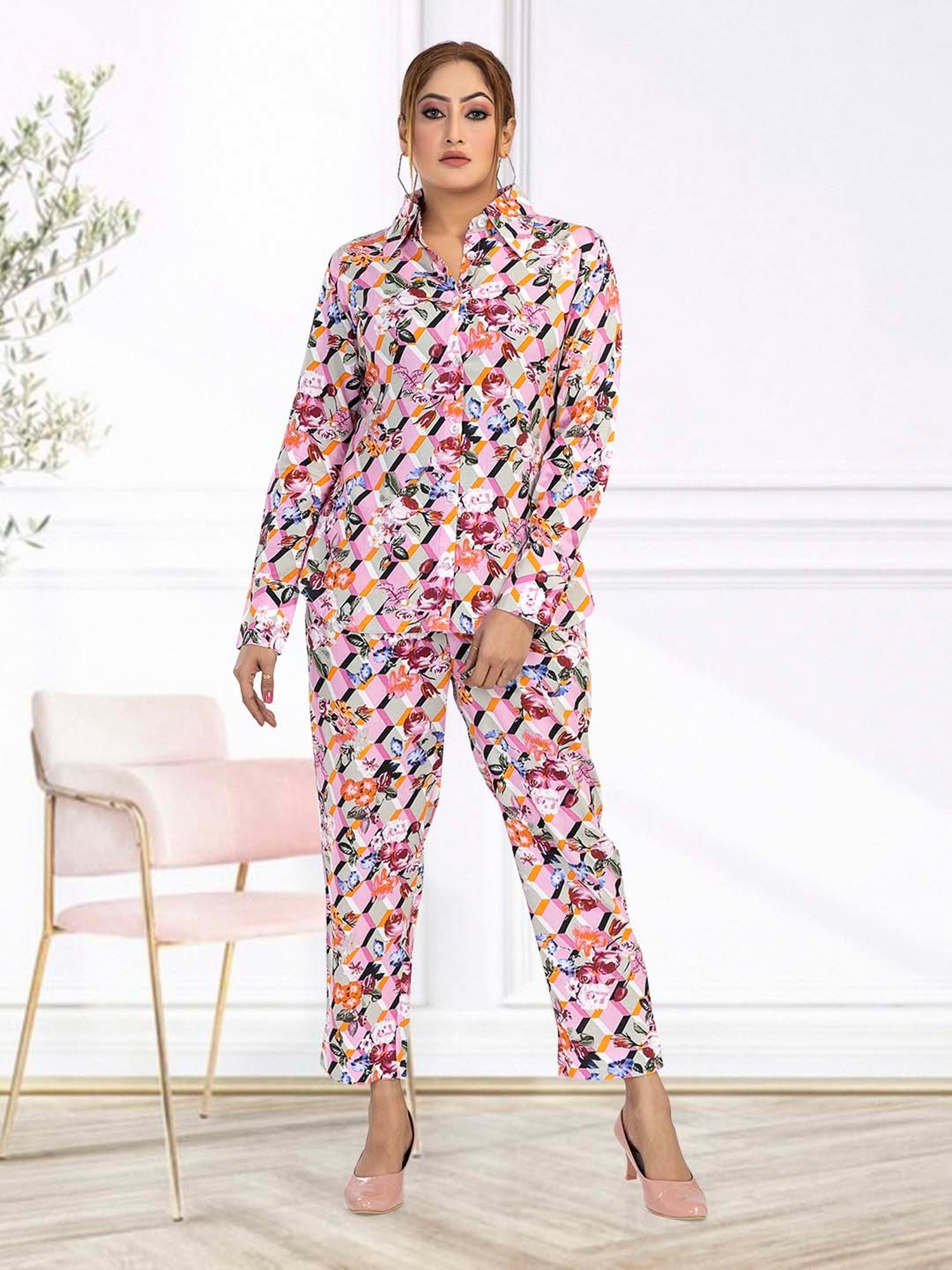 Nino Bambino Multicolor Printed Shirt With Pants