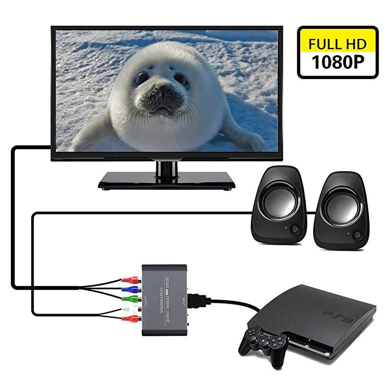 to Component Vedio ConverterMuosu to Ypbpr Scaler Input to Component Video + RL Audio Output Converter Adapter Support 1080p for PS3DVDAluminum