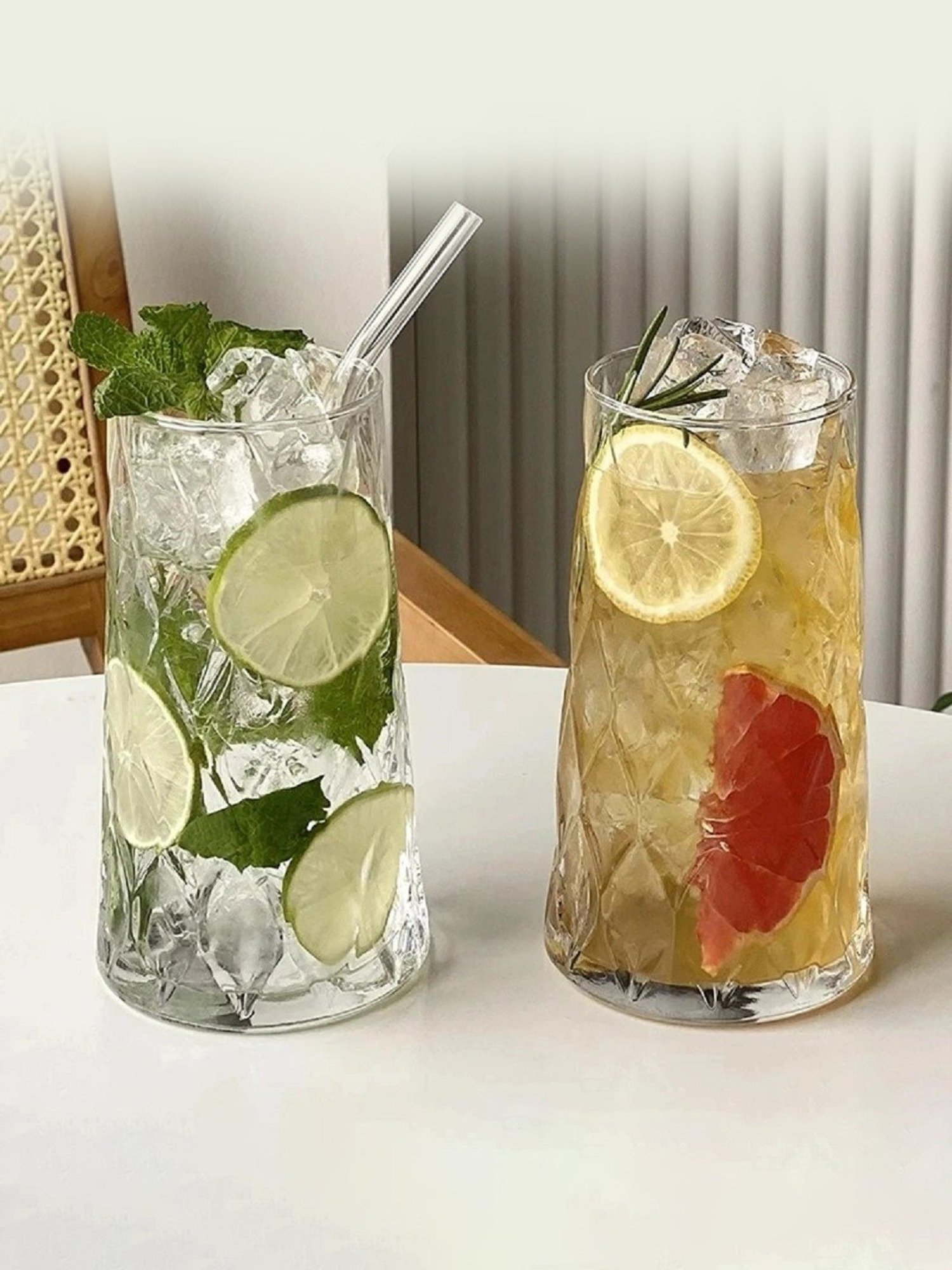 Melbify Leafy Mojito Transparent Cocktail Glasses 350ml - Set of 6