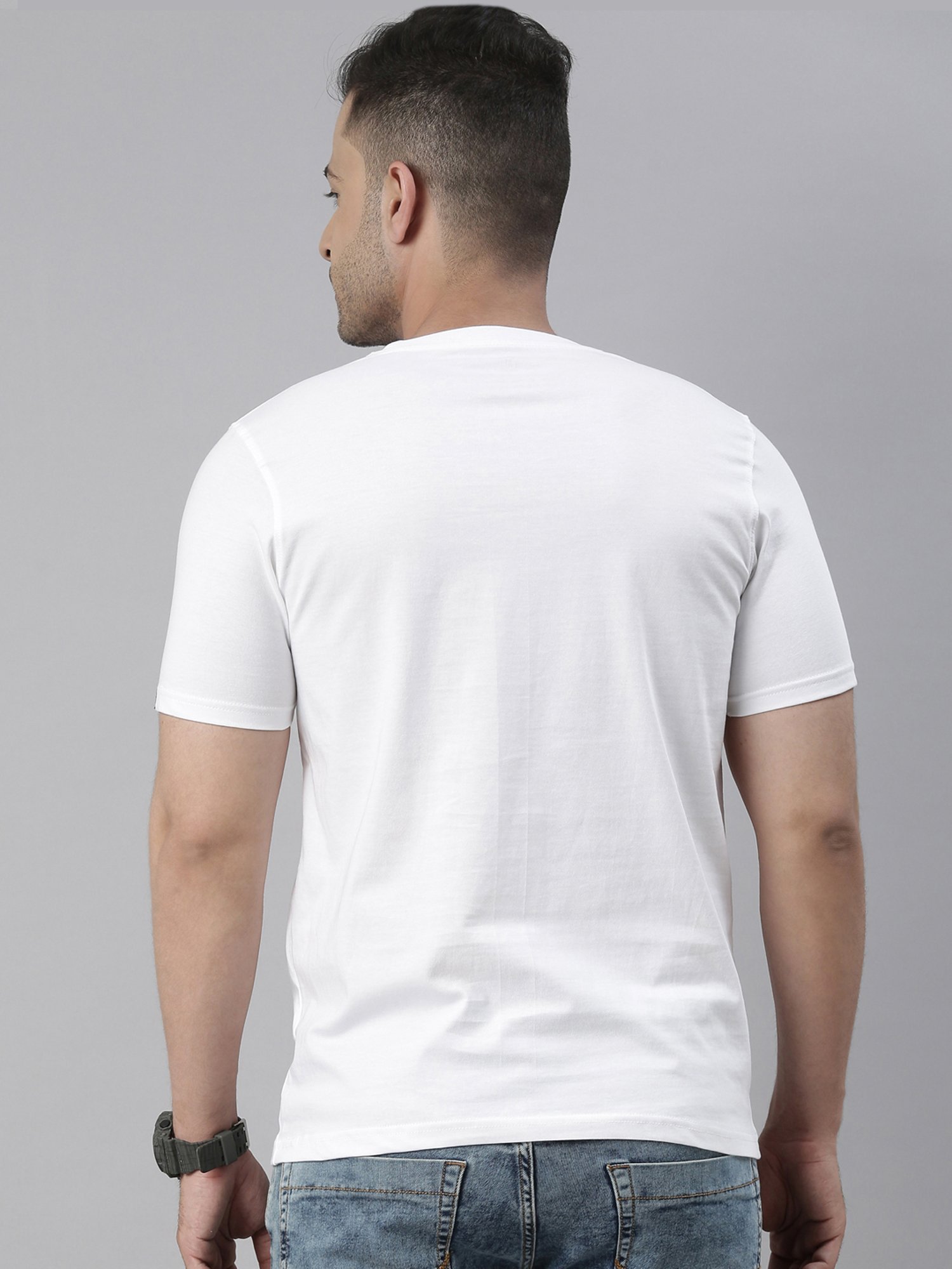 Bushirt White Cotton Crew T-Shirt