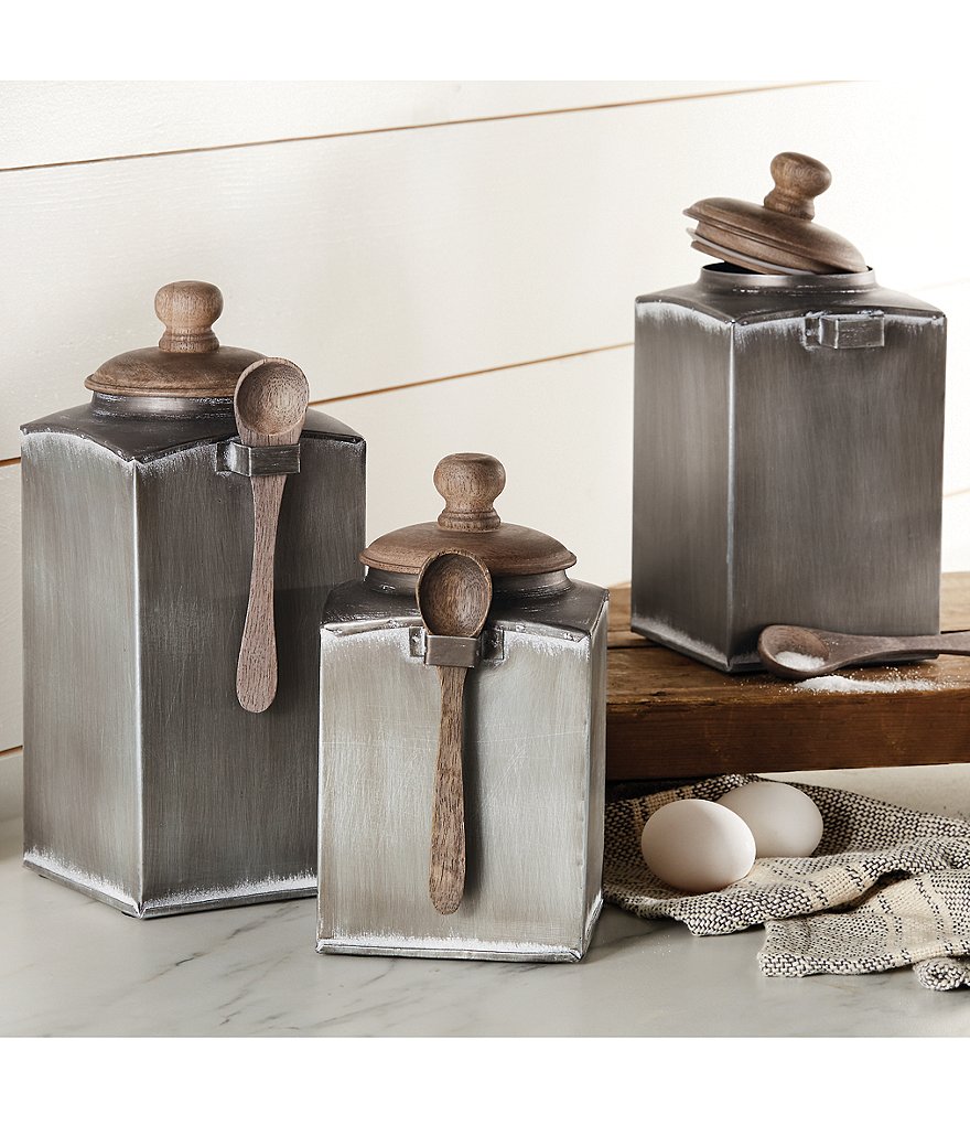 Mud Pie Aged Tin Canister Set