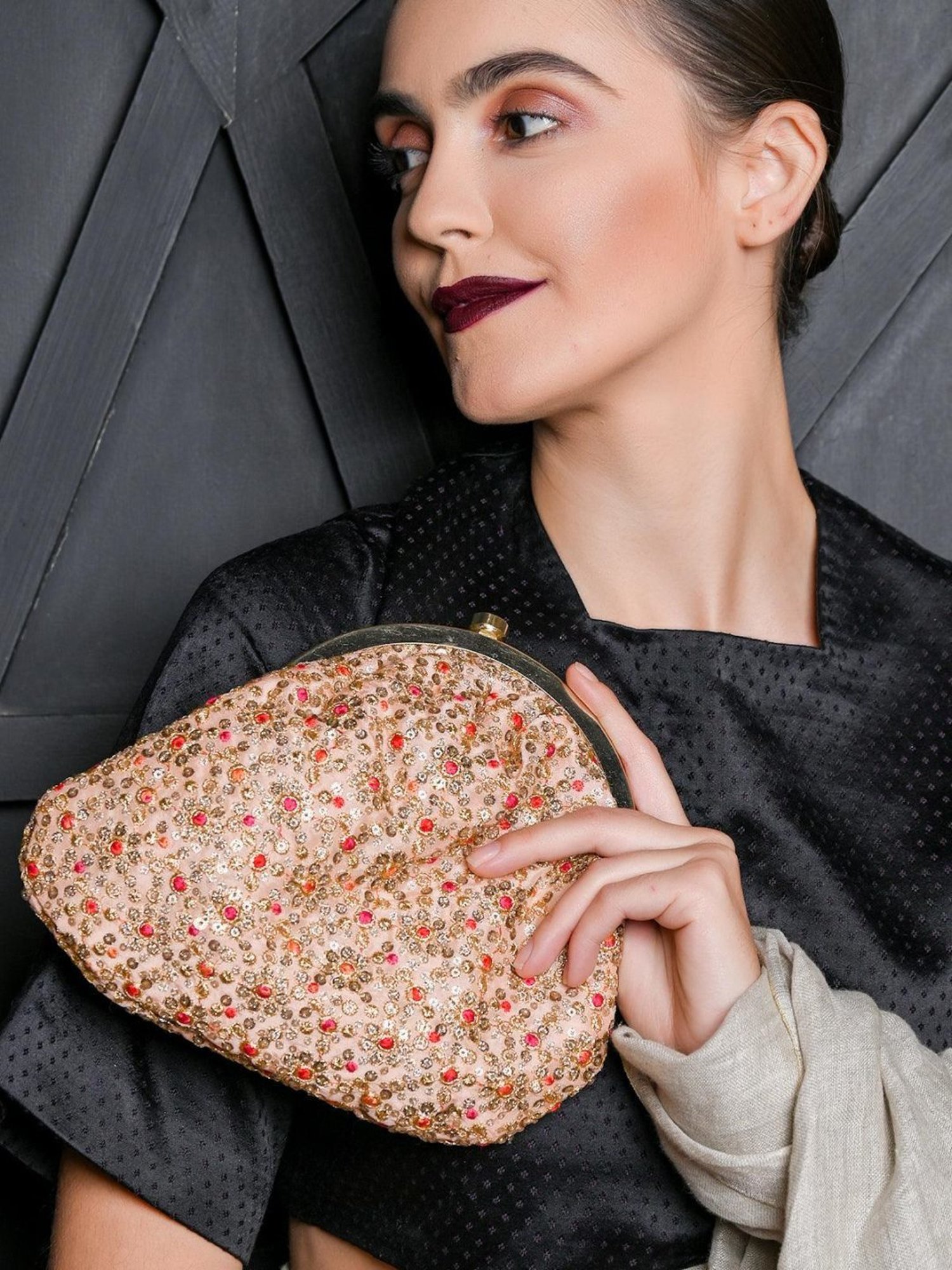 Odette Multicolor Fabric Clutch
