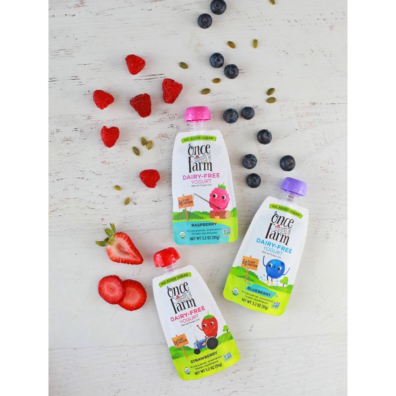 Once Upon a Farm Organic Raspberry Kids' Dairy-Free Yogurt - 3.2oz Pouch