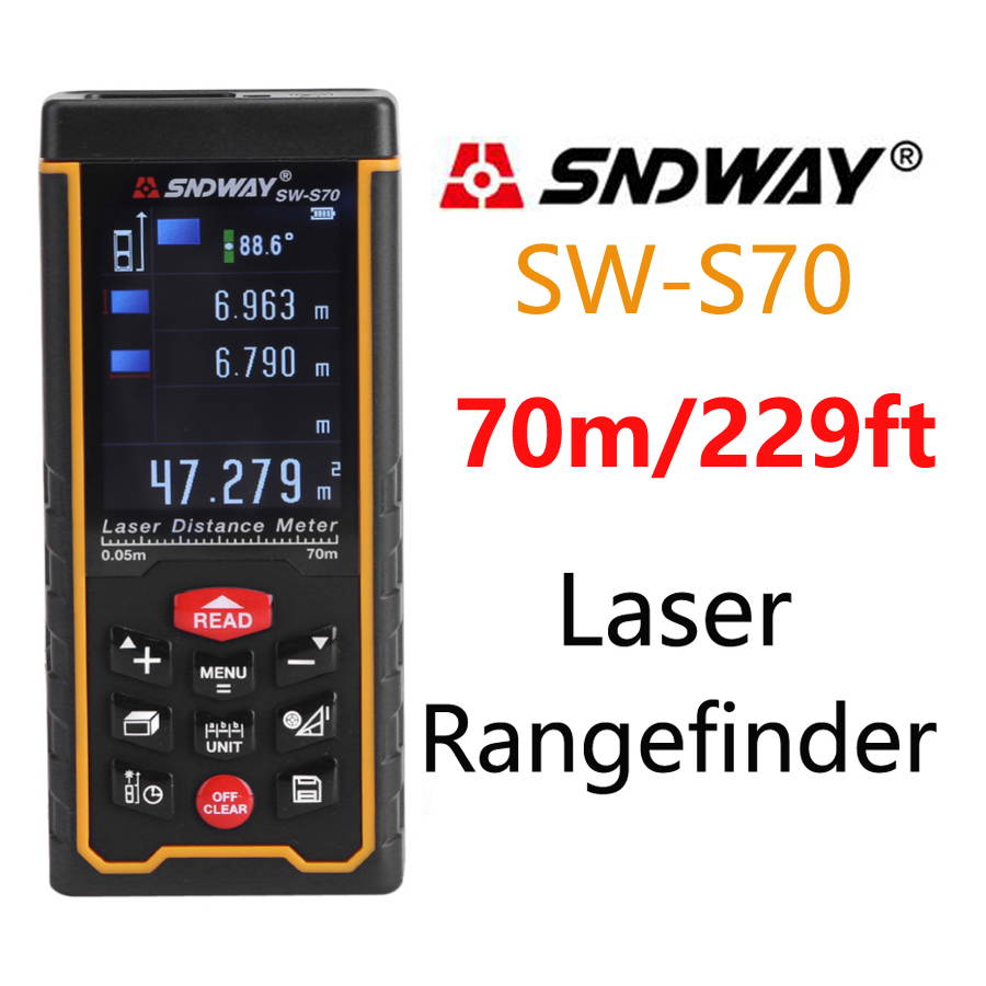 Sndway SW-S100 Laser Distance Meter 100m 328ft Digital Distance Meter 100m Laser Rangefinder Area Volume Diastimeter S100
