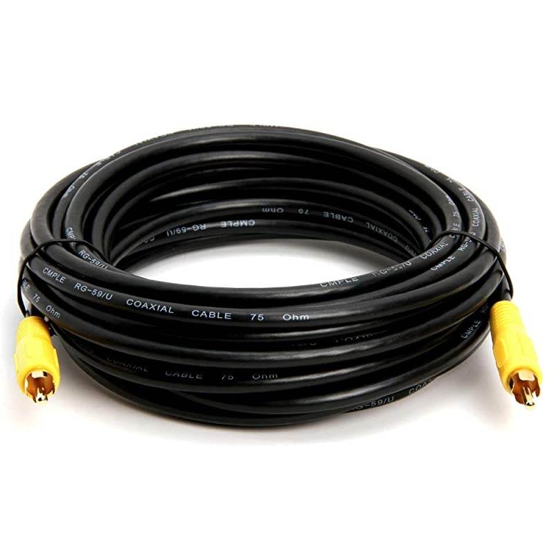 25FT RCA Subwoofer Cable 1 RCA Male to 1 RCA Male Composite AudioVideo Cord SPDIF Coaxial Cable Digital AUD
