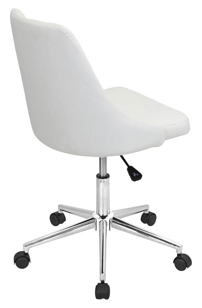 Lumisource Marche Upholstered Swivel Office Chair in White