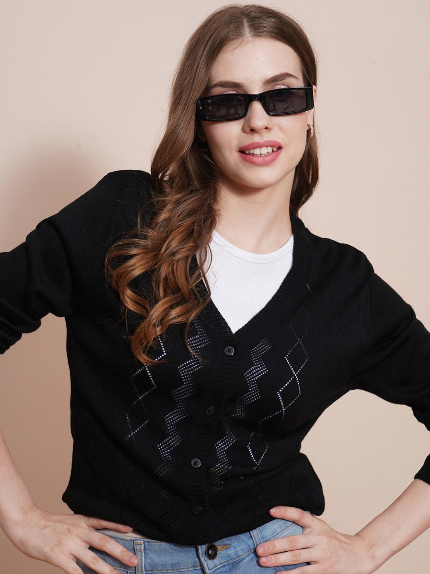 Globus Black Printed Sweater