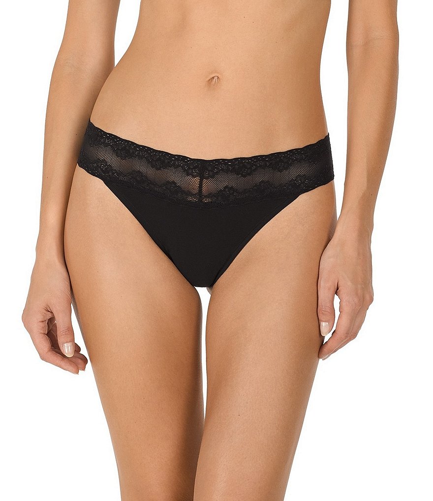 Natori Bliss Perfection Lace Trim Thong 3-Pack