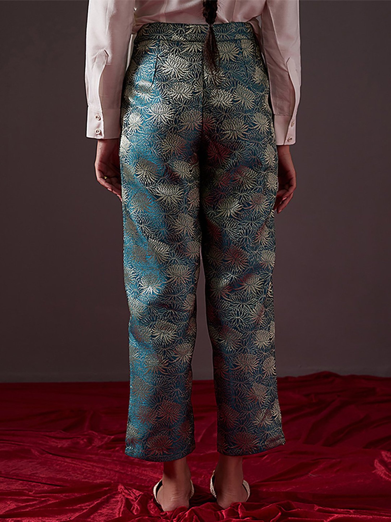 Abhishti Blue Embroidered Pants