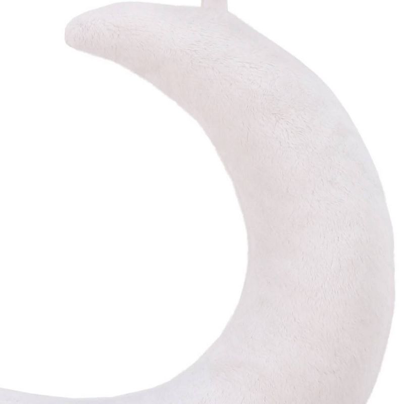 Little Love By NoJo White Soft Sherpa Moon with Silver Metallic Stars Musical Mobile