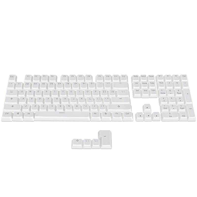 112 Double Shot PBT Pudding Keycap Set OEM Profile ANSI ISO Layout Backlit Keycaps with Translucent Layer for DIY MX Switches 606187 TKL104 RGB Mechanical Gaming Keyboard White