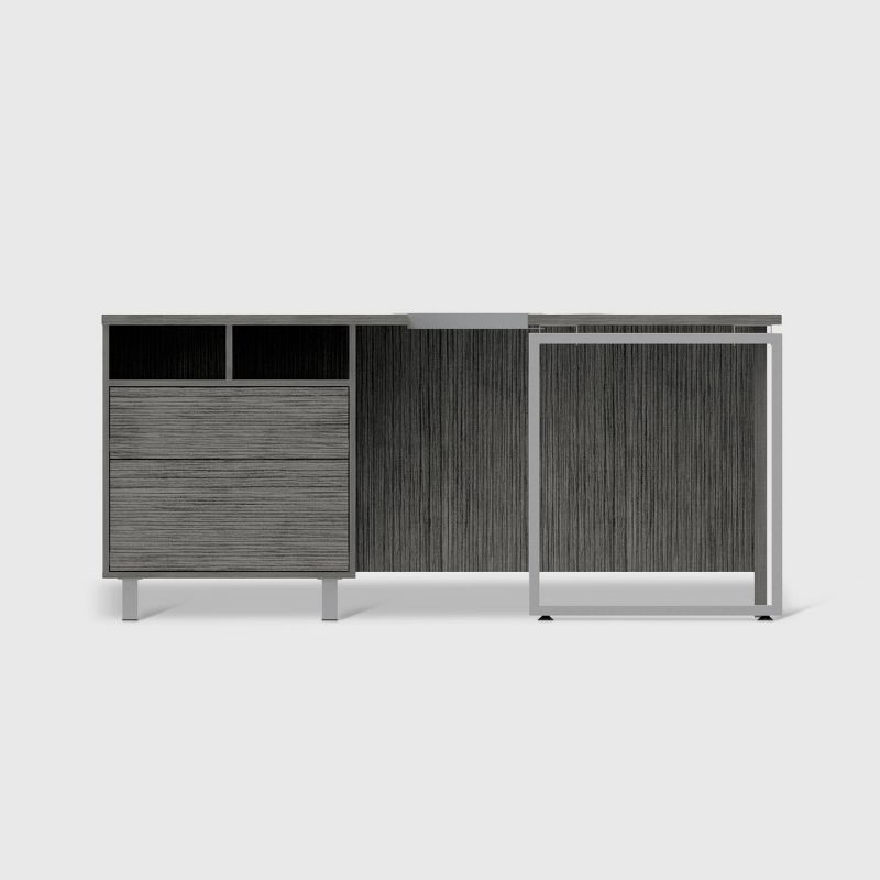 Emery L Shaped Desk with Drawers Gray Oak - RST Brands