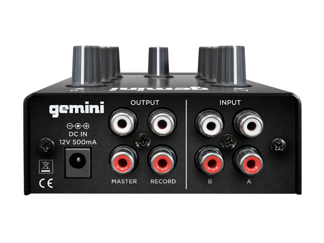 Gemini MM1 2-Channel Analog Mini DJ Audio Mixer