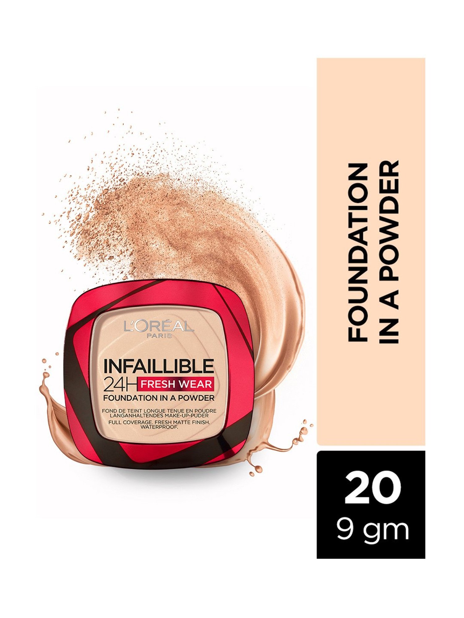 L'Oreal Paris Infallible 24H Fresh Wear Foundation in a Powder 20 Ivory - 9 gm