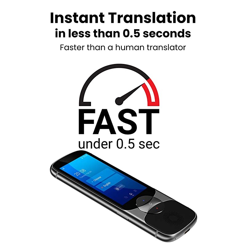 Language Translator Device. 200+ Countries 95+% Accuracy Instant Real-time Voice Translation & Offline Translation w/Wi-Fi, Bluetooth & 4G/LTE (Grey)