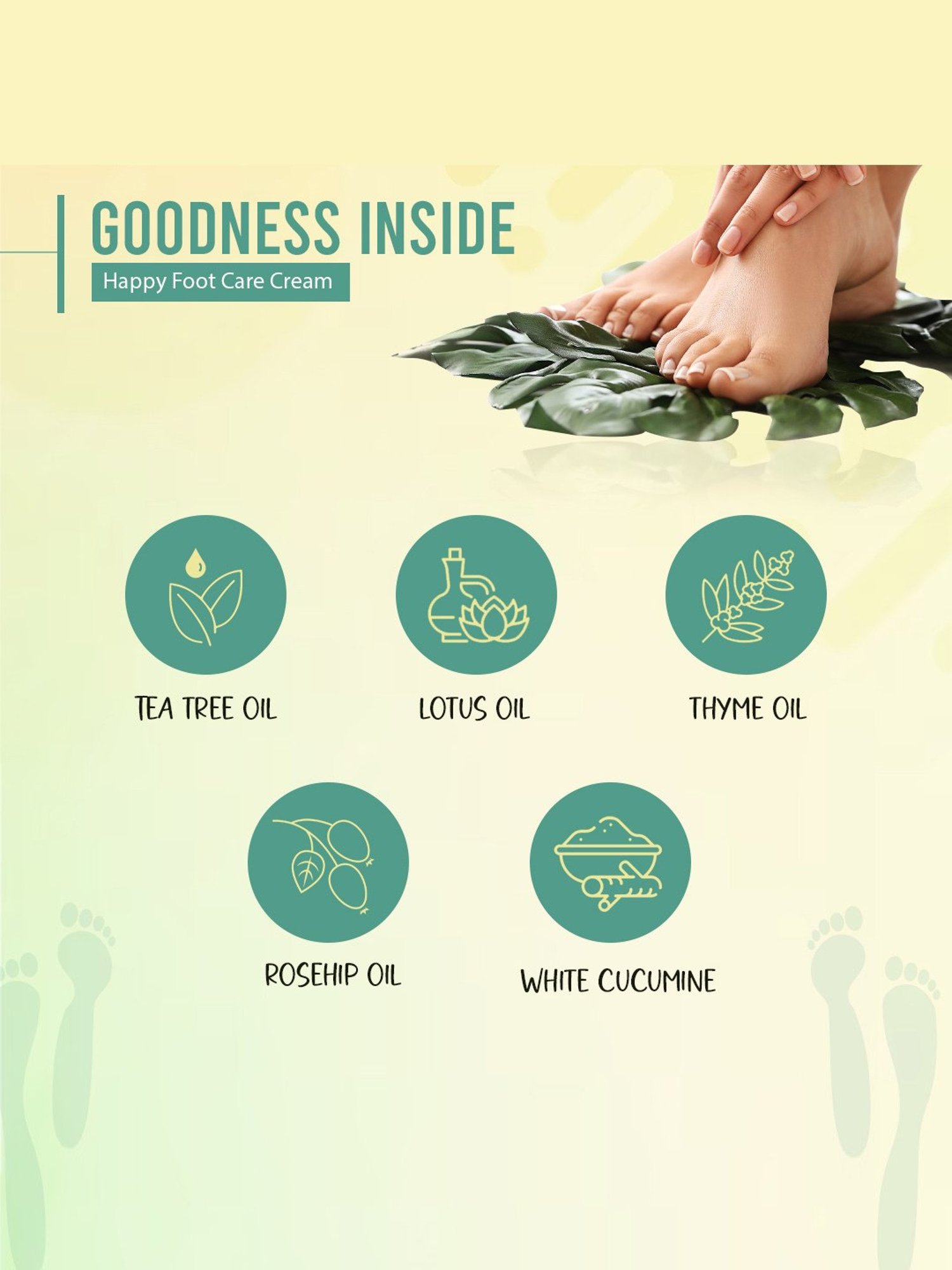 Glamveda Happy Foot Care Cream for Cracked Heels - 100 gm