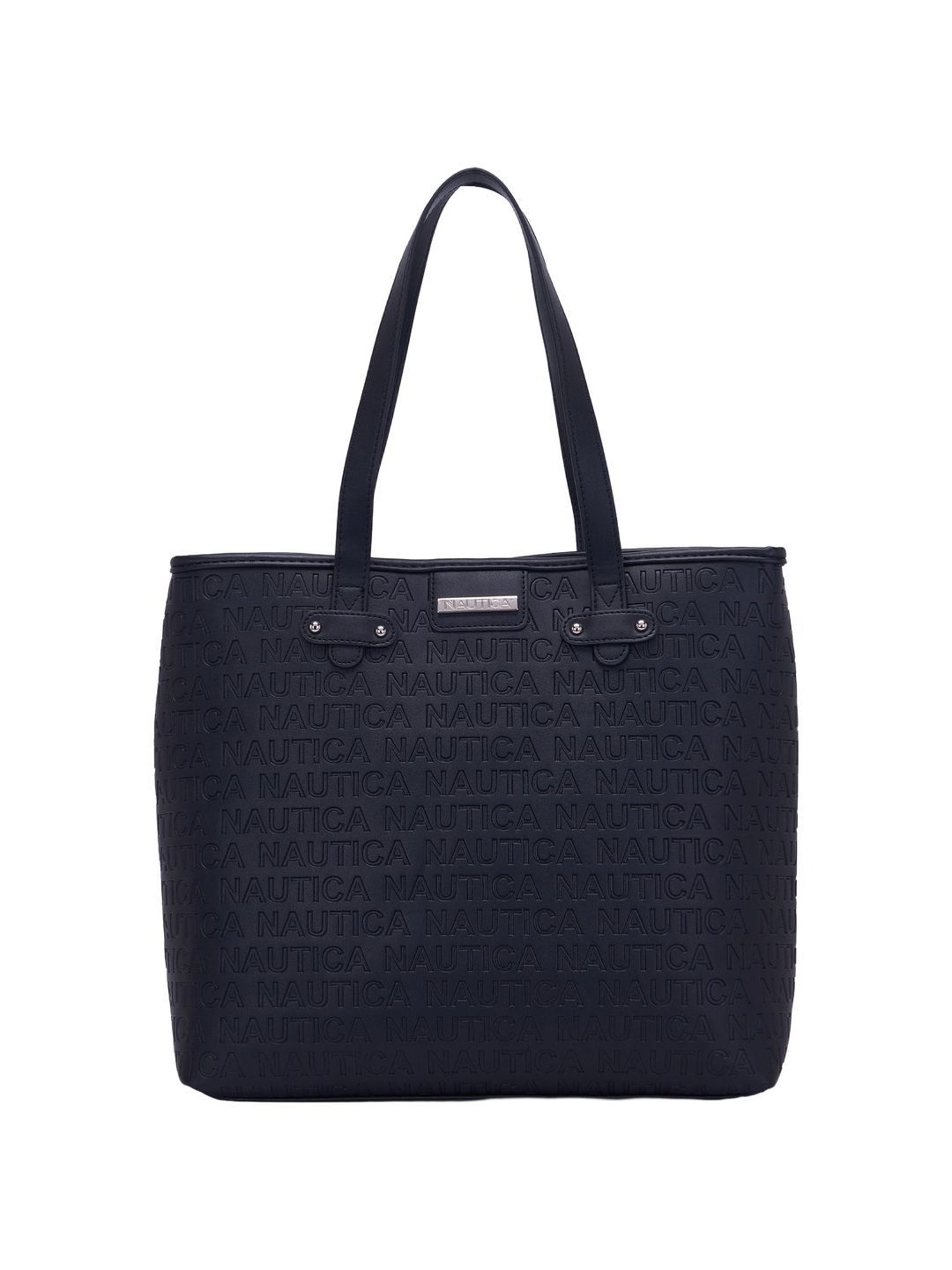 Nautica Black Solid Medium Tote Handbag