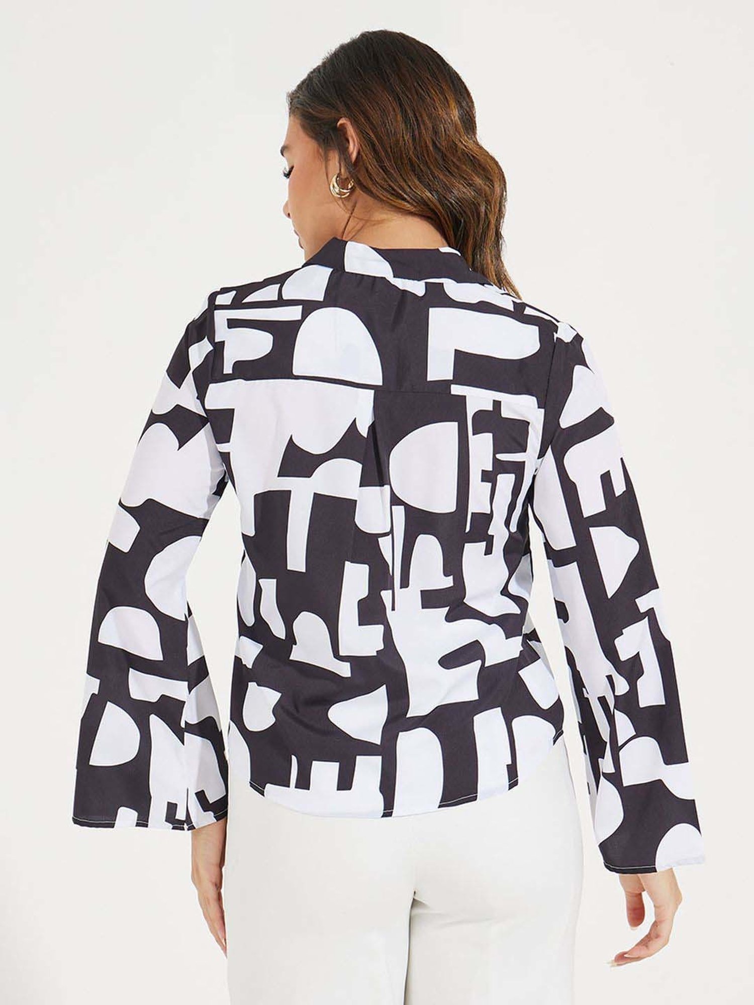 Styli Blue & White Printed Shirt