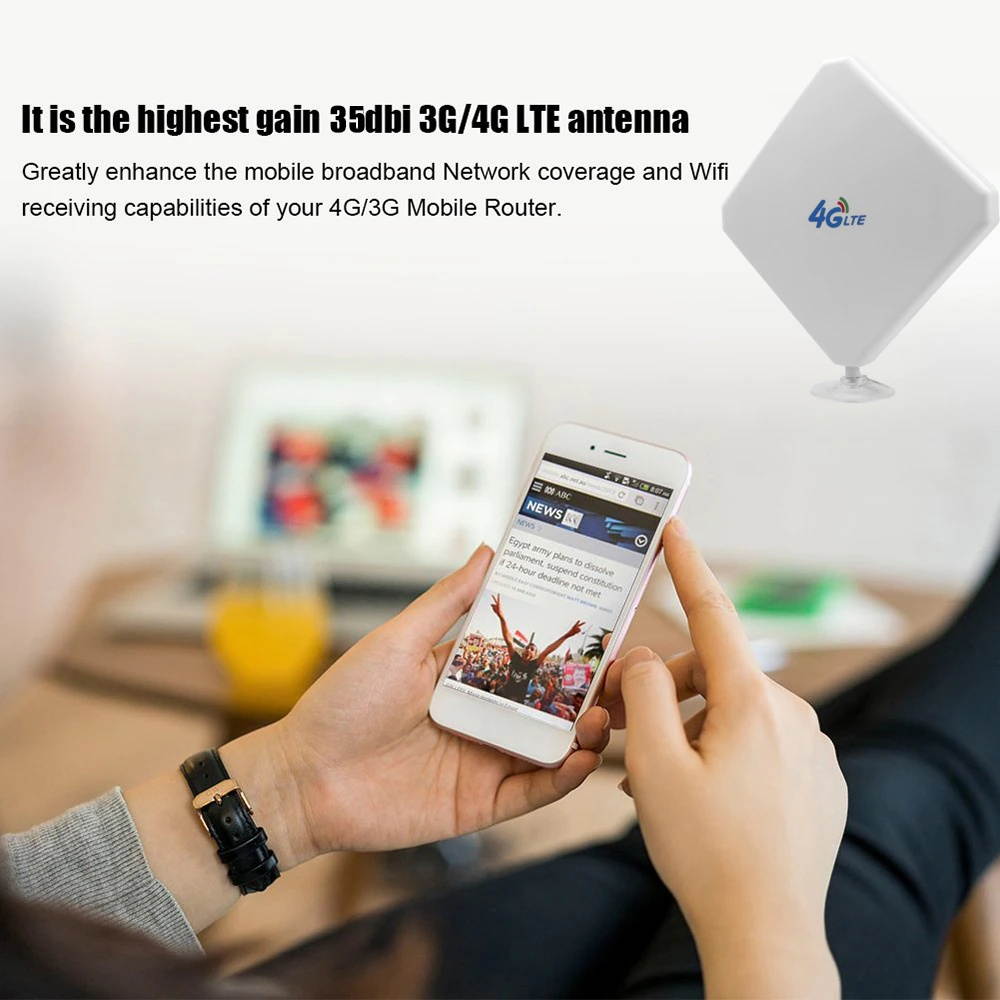 4G LTE Antenna SMA Antenna 35dBi High Gain Antenna 2* SMA/2* CRC9/2* TS9 Male Connector 3G/GSM WiFi Signal Booster Panel