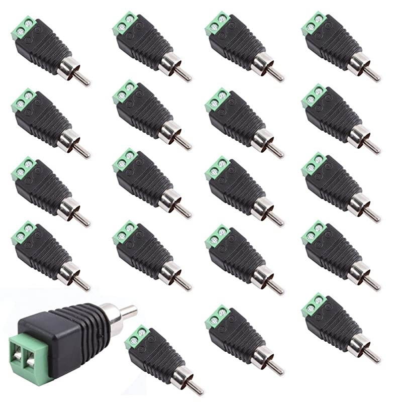 Phono RCA Screws Male Female Plug to AV Screw Terminal AudioVideo Connector Adapter 10 Male +10 Female Connector