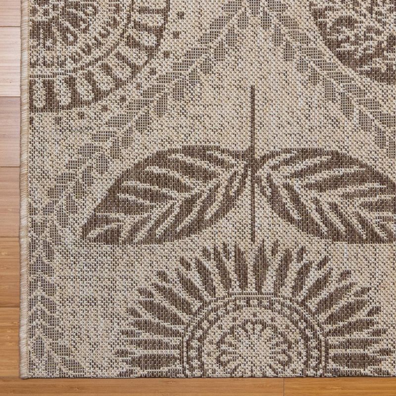 2.16' x 6' Sunflower Trellis Runner Outdoor Rug Sand/Havana - Laura Ashley
