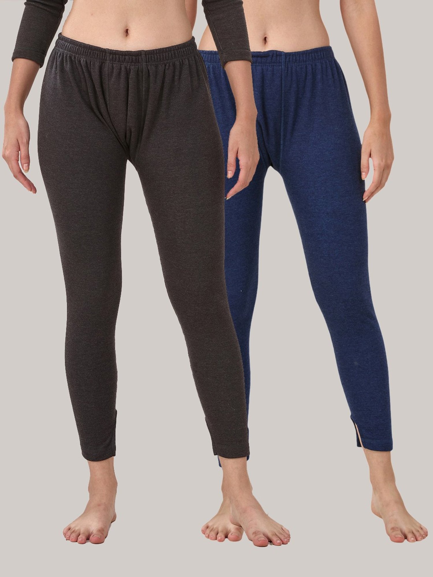 LUX Inferno Blue Plain Thermal Leggings - Pack Of 2